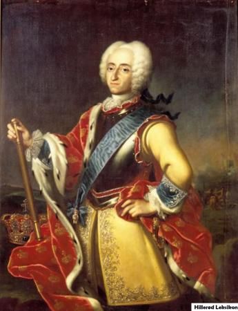 Frederik d. 4 (1671-1730) malet af Johan Salomon Wahl. (Kongernes Samling - Rosenborg) -