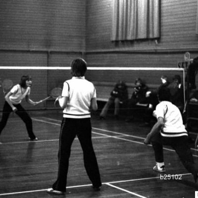 Hillerød Badmintonhal på Åtoften. (Fotograf:Jørgen Rubæk Hansen, 18. februar 1976. Foto i Lokalarkivet Alsønderup - Tjæreby).